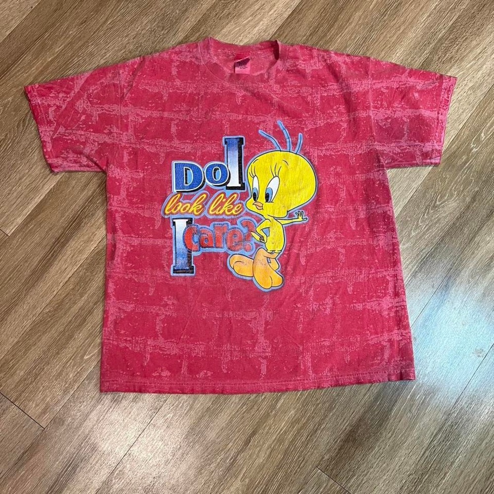 vintage 90s looney tunes tweety bird tie dyed t shirt‎
